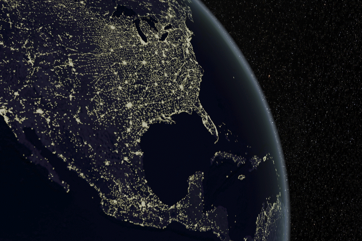 کره زمین در شب ! 1